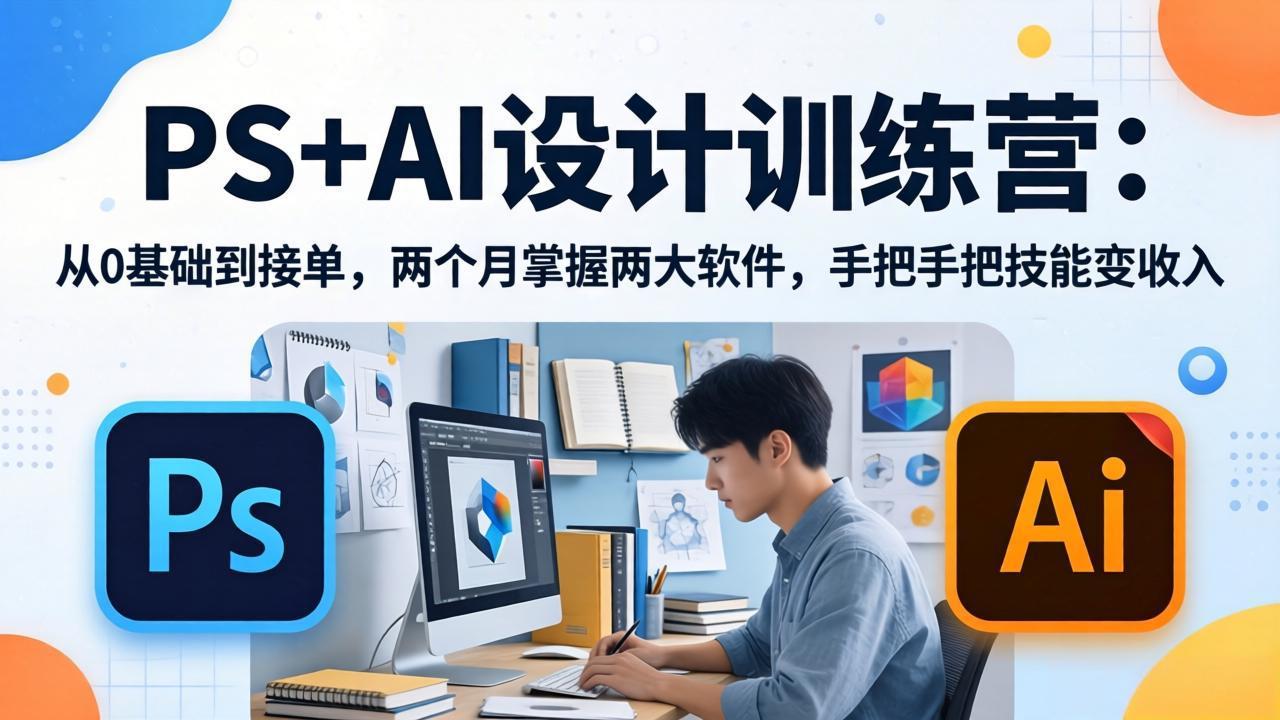 PS+AI设计训练营：从0基础到接单，两个月掌握两大软件，手把手把技能变收入-课程网