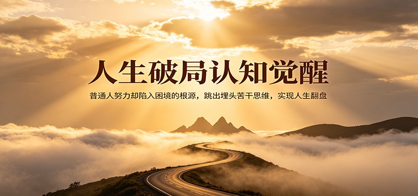 人生破局认知觉醒，普通人努力却陷入困境的根源，跳出埋头苦干思维，实现人生翻盘-课程网