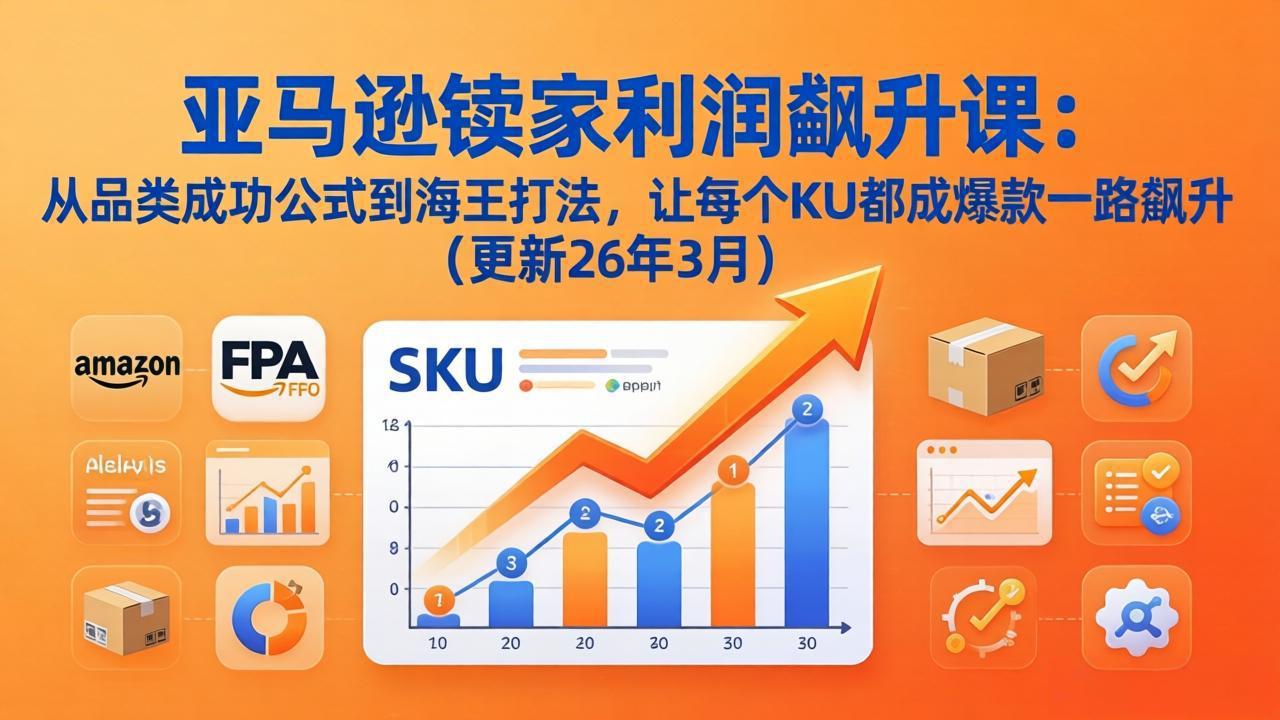 亚马逊卖家利润飙升课：从品类成功公式到海王打法，让每个SKU都成爆款一路飙升(更新26年3月-课程网