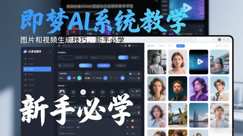 即梦AI系统教学，图片和视频生成技巧，新手必学-课程网