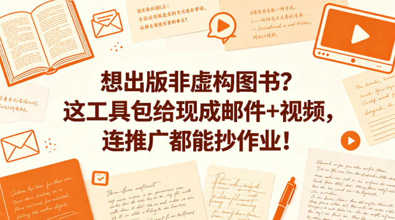 想出版非虚构图书？这工具包给现成邮件+视频，连推广都能抄作业！【原创双语字幕】-课程网
