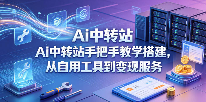 Ai中转站手把手教学搭建，从自用工具到变现服务-课程网