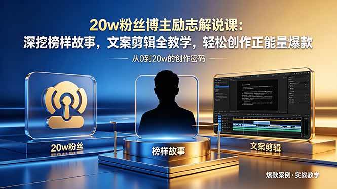 （18648期）20w粉丝博主励志解说课：深挖榜样故事，文案剪辑全教学，轻松创作正能量爆款-课程网
