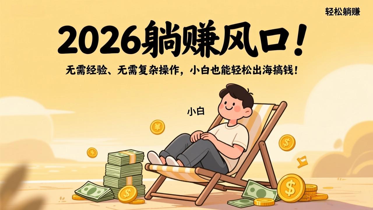 2026躺赚风口！无需经验、无需复杂操作，小白也能轻松出海搞钱！-课程网
