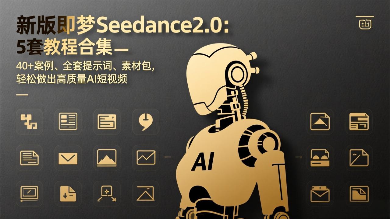 新版即梦Seedance2.0：5套教程合集，40+案例、全套提示词、素材包，轻松做出高质量AI短视频-课程网