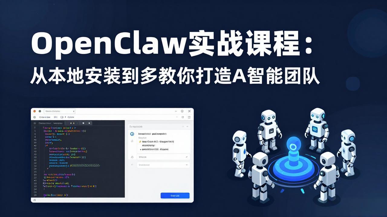 OpenClaw实战课程：从本地安装到多Agent协同，手把手教你打造AI智能团队-课程网