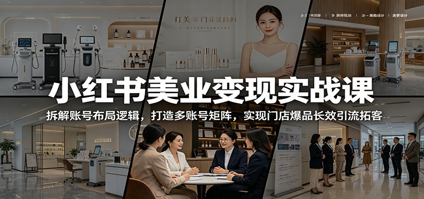 小红书美业变现实战课:拆解账号布局逻辑,打造多账号矩阵,实现门店爆品长效引流拓客 小红书美业变现实战课:拆解账号布局逻辑,打造多账号矩阵,实现门店爆品长效引流拓客