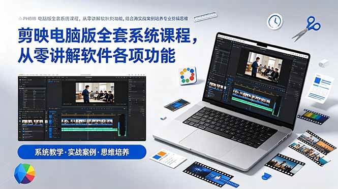 （18926期）剪映电脑版全套系统课程，从零讲解软件各项功能，结合海量实战案例培养专业剪辑思维-课程网