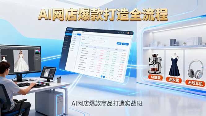 AI网店爆款商品打造实战班：AI技术实现商品图智能处理，快速搭建AI网店-课程网