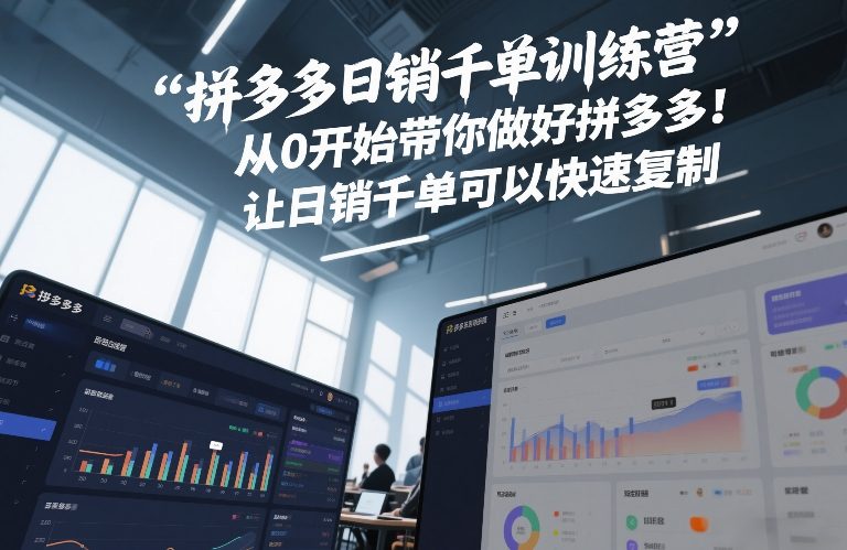 拼多多日销千单训练营，从0开始带你做好拼多多，让日销千单可以快速复制(更新26年8月)-课程网