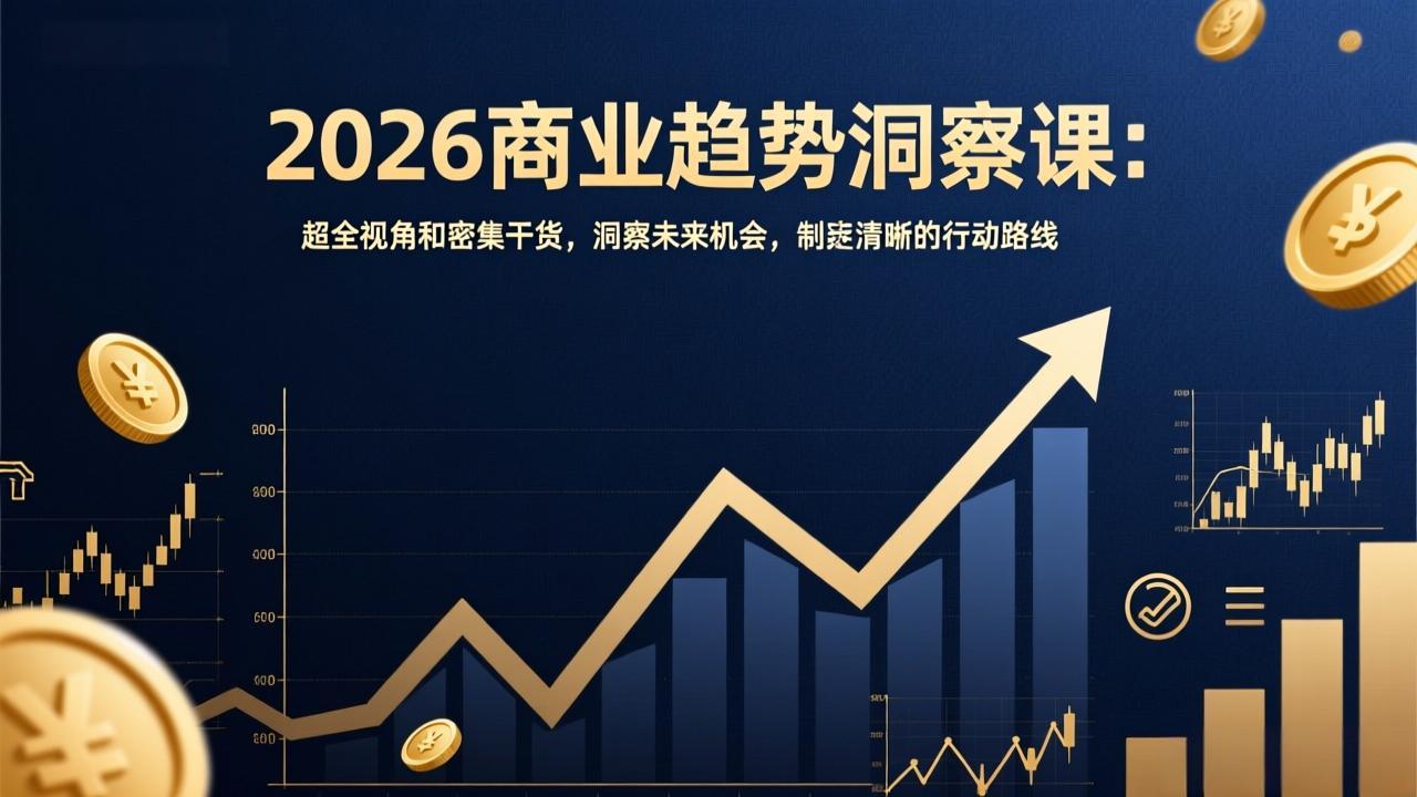 2026商业趋势洞察课：超全视角和密集干货，洞察未来机会，制定清晰的行动路线-课程网
