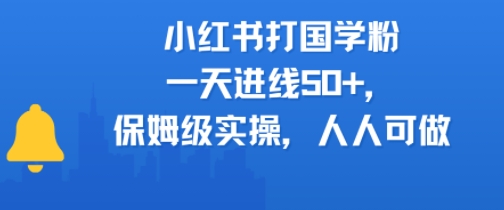 小红书打国学粉，一天进线50+，保姆级实操，人人可做-课程网
