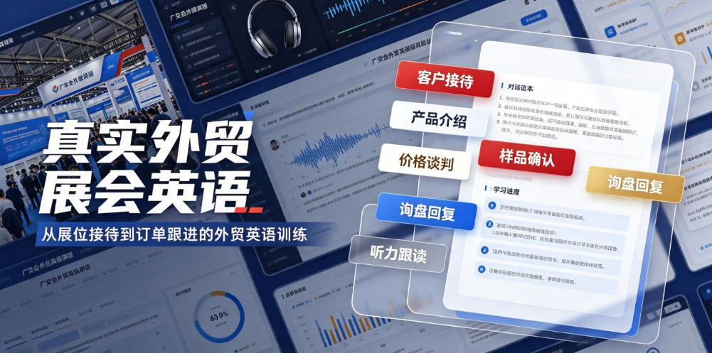 真实外贸展会英语，广交会外贸口语听力突击课程【音频】-课程网