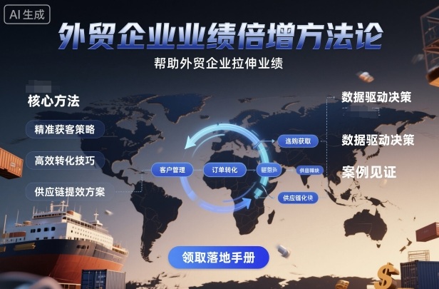 外贸企业业绩倍增方法论，帮助外贸企业拉伸业绩-课程网