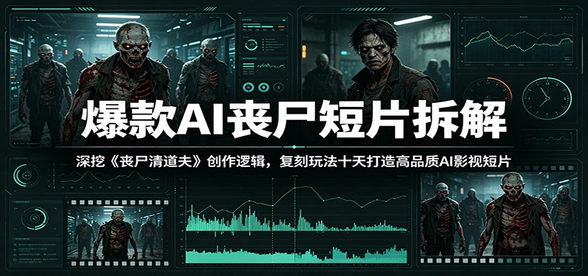 爆款AI丧尸短片拆解：深挖《丧尸清道夫》创作逻辑，复刻玩法快速打造高品质AI影视短片-课程网