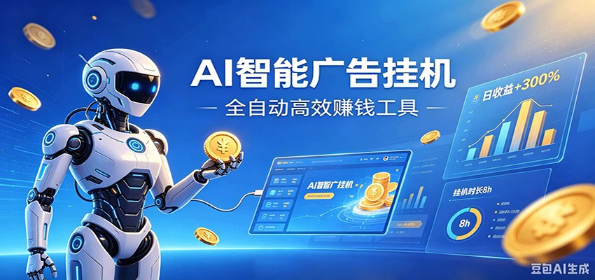 AI智能广告挂机，小白轻松上手，在家自动赚收益-课程网