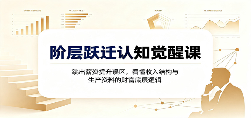 阶层跃迁认知觉醒课：跳出薪资提升误区，看懂收入结构与生产资料的财富底层逻辑-课程网