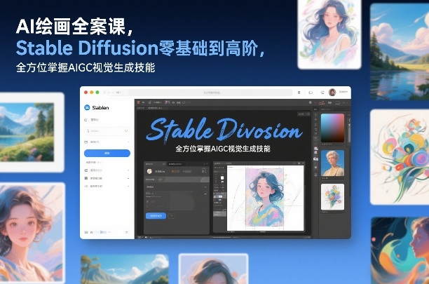 AI绘画全案课，Stable Diffusion零基础到高阶，全方位掌握AIGC视觉生成技能-课程网