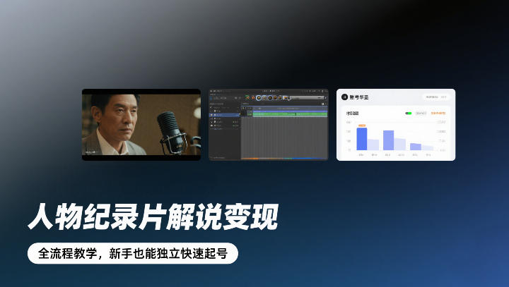 人物纪录片解说变现，全流程教学，新手也能独立快速起号-课程网