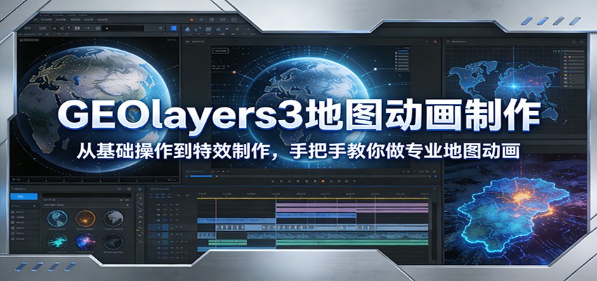 GEOlayers3地图动画制作：从基础操作到特效制作，手把手教你做专业地图动画-课程网