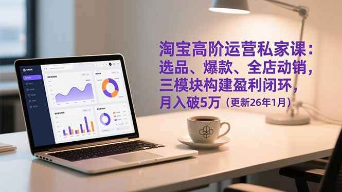 淘宝高阶运营私家课：选品、爆款、全店动销，三模块构建盈利闭环，月入破5万(更新26年1月-课程网