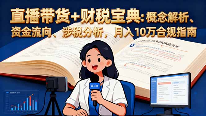 直播带货+财税宝典：概念解析、资金流向、涉税分析，月入10万合规指南-课程网