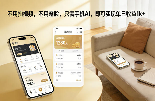 不用拍视频，不用露脸，只需手机AI，即可实现单日收益1k+【揭秘】-课程网