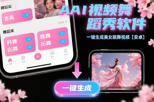 AI视频舞蹈秀软件，一键生成美女跳舞视频【安卓】-课程网