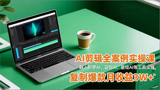 AI剪辑全案例实操课，融入即梦AI、豆包AI、星绘AI等工具实操，复制爆款月收益3W+-课程网