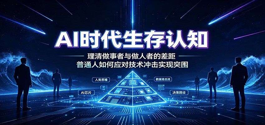 AI时代生存认知：理清做事者与做人者的差距，普通人如何应对技术冲击实现突围-课程网