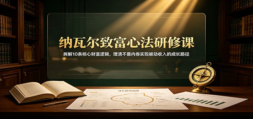 纳瓦尔致富心法研修课：拆解10条核心财富逻辑，理清不靠内卷实现被动收入的成长路径-课程网