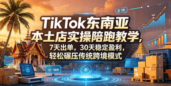 TikTok东南亚本土店实操陪跑教学，7天出单，30天稳定盈利，轻松碾压传统跨境模式（更新0516）-课程网