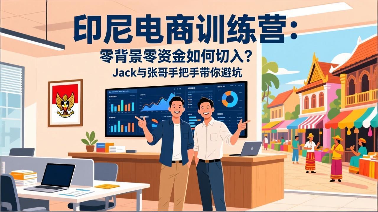 印尼电商训练营：零背景零资金如何切入？Jack与张哥手把手带你避坑-课程网