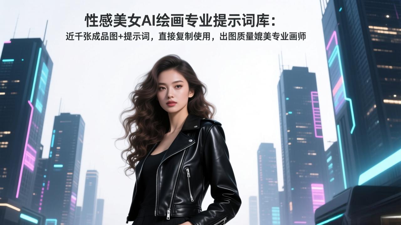 性感美女AI绘画专业提示词库：近千张成品图+提示词，直接复制使用，出图质量媲美专业画师-课程网