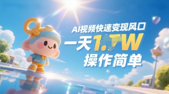 Ai视频变现风口，一天收入多张，收入无上限，操作简单-课程网