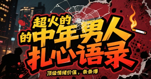 超火的中年男人扎心语录，顶级情绪价值，条条爆，AI操作简单-课程网