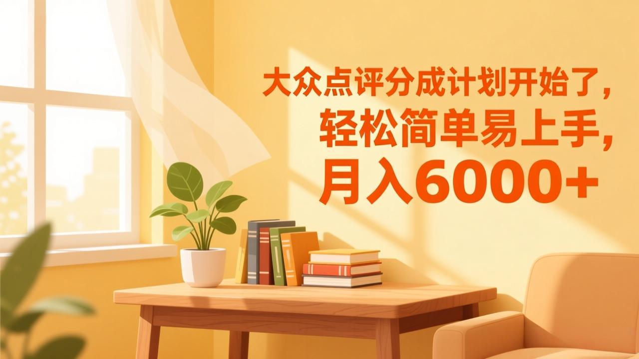 大众点评分成计划开始了，轻松简单易上手，月入6000+-课程网
