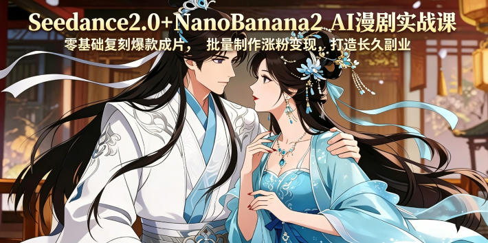 Seedance2.0+NanoBanana2 AI漫剧实战课，零基础复刻爆款成片涨粉变现，打造长久副业收益-课程网