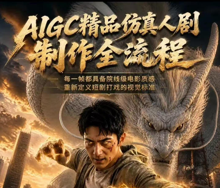 AIGC精品仿真人剧豢龙人全流程制作解析2026，国风仿真人创作+打斗剧情+人设编排，一站式AI短剧入门-课程网