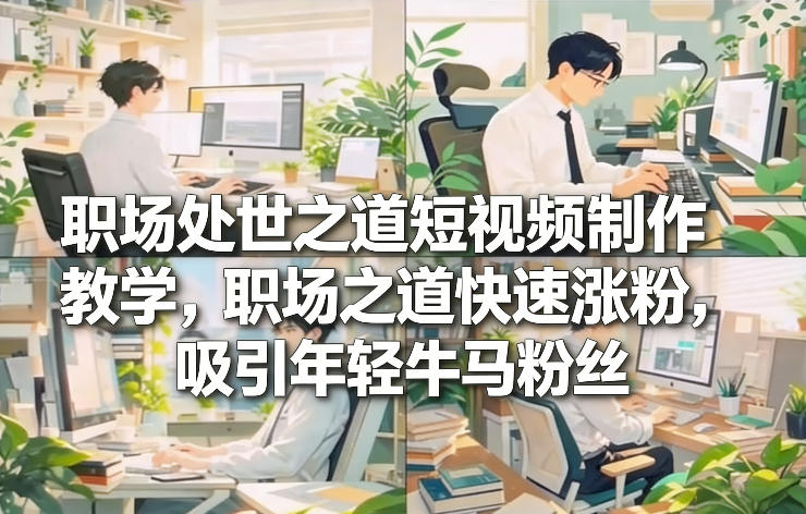 职场处世之道短视频制作教学，职场之道快速涨粉，吸引年轻牛马粉丝-课程网
