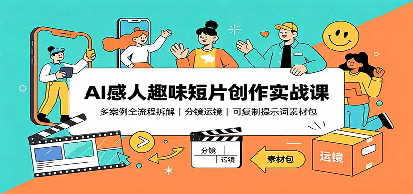 AI感人趣味短片创作实战课:多案例全流程拆解,分镜运镜,可复制提示词素材包 AI感人趣味短片创作实战课:多案例全流程拆解,分镜运镜,可复制提示词素材包