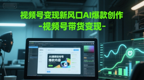 视频号变现新风口AI爆款创作-视频号带货变现-课程网