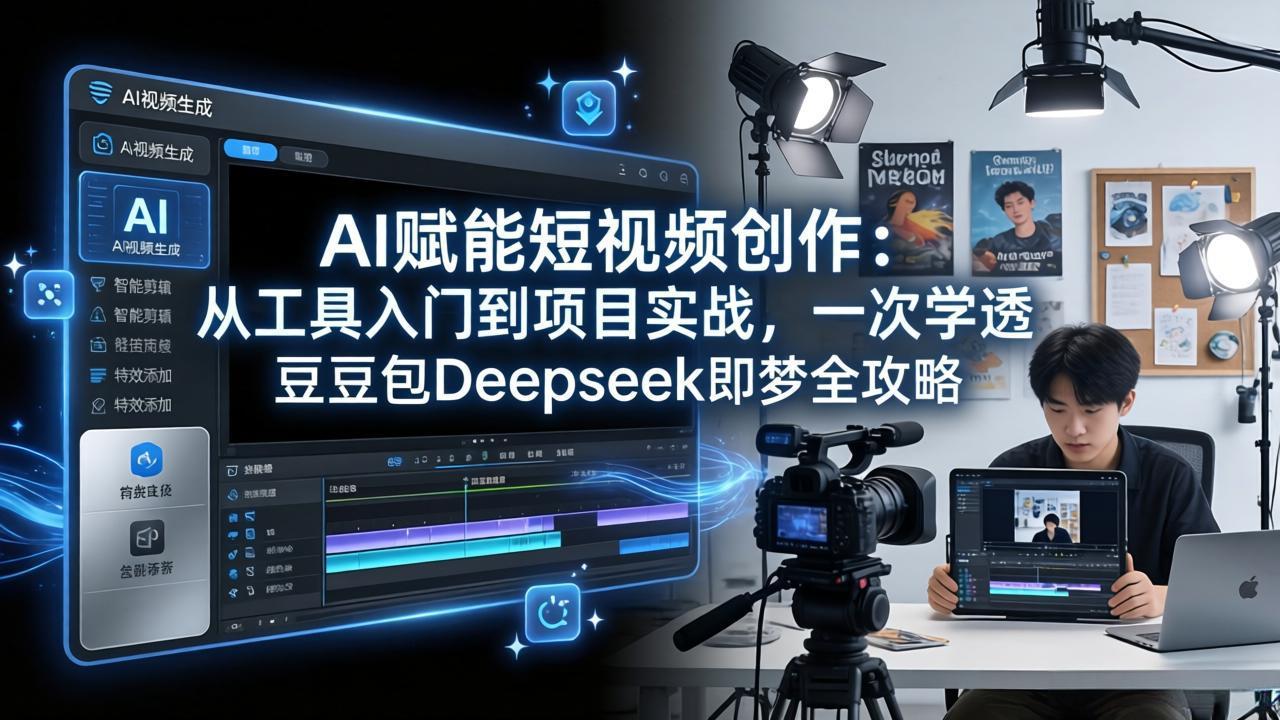 AI赋能短视频创作：从工具入门到项目实战，一次学透豆包Deepseek即梦全攻略-课程网