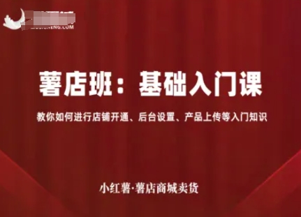 小红薯薯店商城卖货，基础入门课，教你如何进行店铺开通、后台设置、产品上传等入门知识-课程网