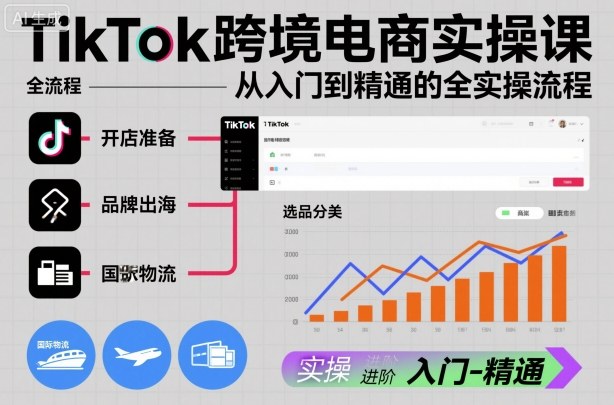 TikTok跨境电商实操课，从入门到精通的全实操流程-课程网