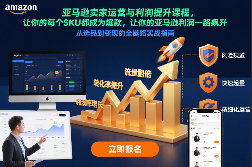 亚马逊卖家运营与利润提升课程，让你的每个SKU都成为爆款，让你的亚马逊利润一路飙升（更新12月）-课程网