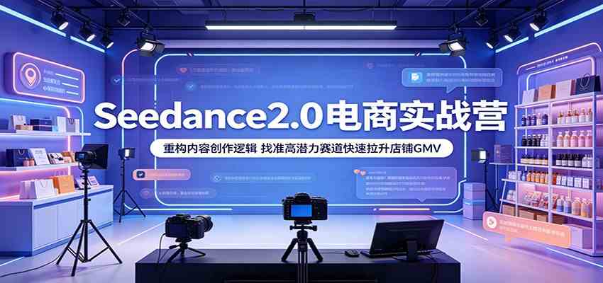 Seedance2.0电商实战营：重构内容创作逻辑，找准高潜力赛道快速拉升店铺GMV-课程网