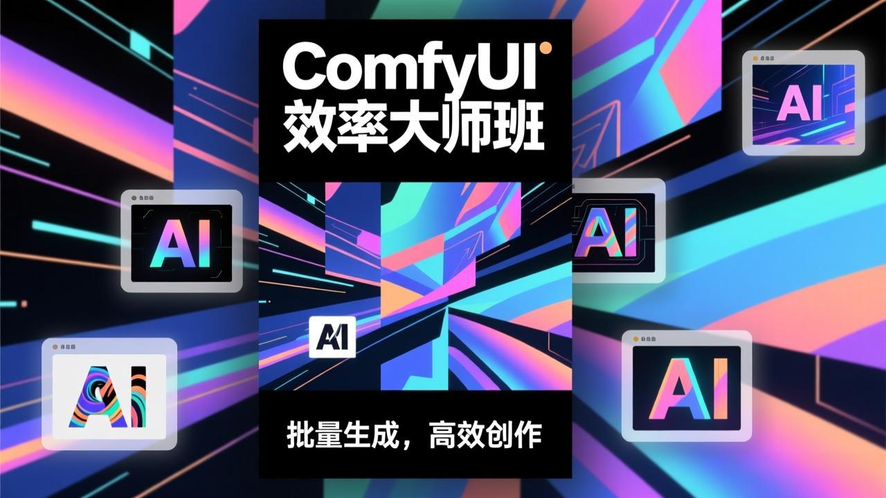 ComfyUI效率大师班：工作流搭建，批量生成，将个人AI出图效率提升5-10倍，月接单收入1-3万-课程网