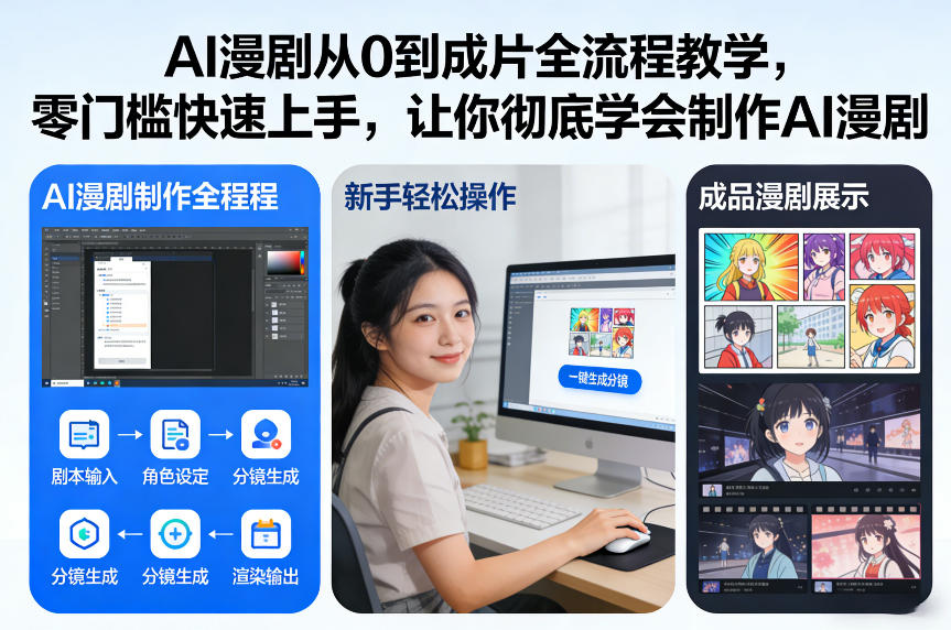 AI漫剧从0到成片全流程教学，零门槛快速上手，让你彻底学会制作AI漫剧【保姆级教程】-课程网