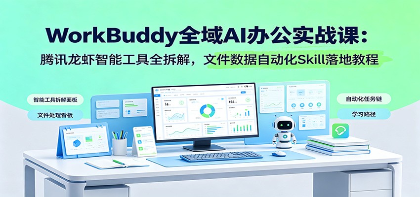 WorkBuddy全域AI办公实战课：腾讯龙虾智能工具全拆解，文件数据自动化Skill落地教程-课程网